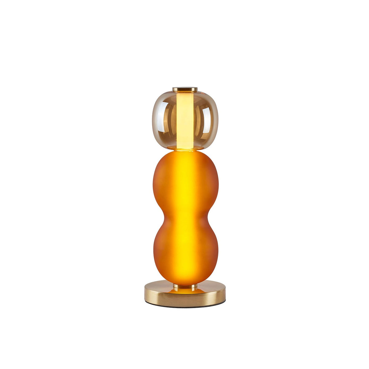 Glas-Tischlampe mit goldenem Fuß – Modernes Design mit farbigen Kappen – 15-53 cm | Sansoti