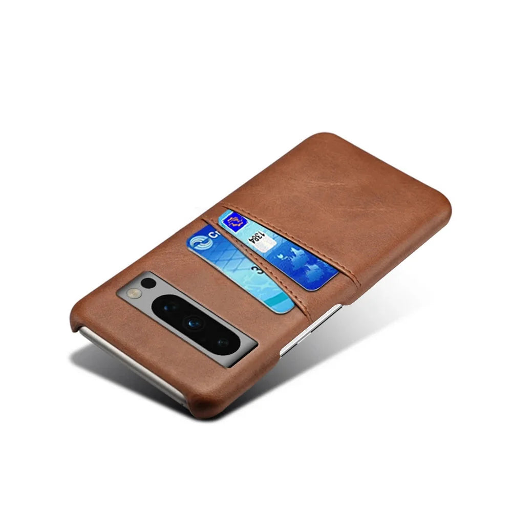 Smartphone-Wallet-Hülle mit zwei Kartenfächern für Google-Pixel-Modelle, PU-Lederoptik, Schutzhülle und Kartenetui | Sansoti