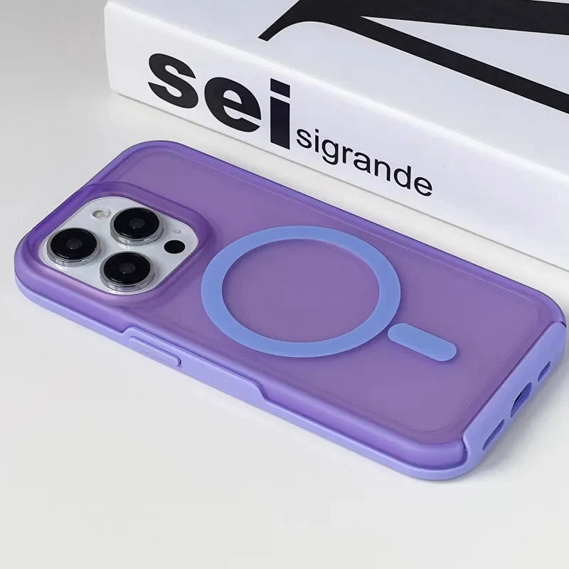 Prismatic Phone Case with Wireless Charging for iPhone 14 15 16 Pro Max Transparent Shockproof Protective Case | Sansoti