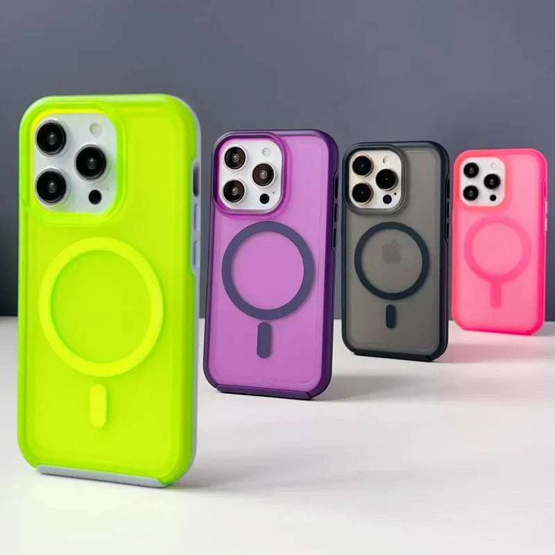 Prismatic Phone Case with Wireless Charging for iPhone 14 15 16 Pro Max Transparent Shockproof Protective Case | Sansoti