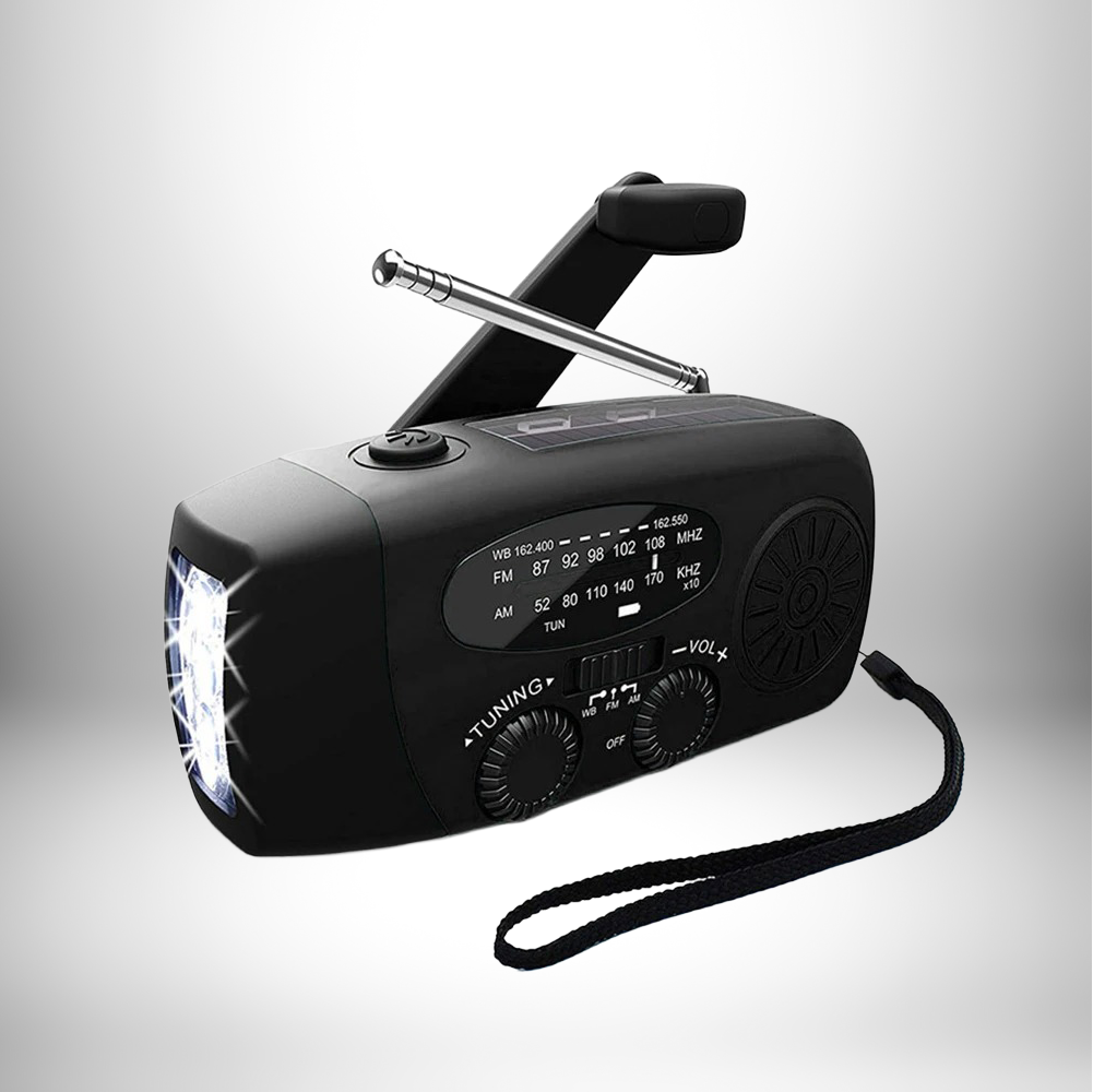 Notfallradio mit Handkurbel und Solarpanel für Stromausfall | Sansoti
