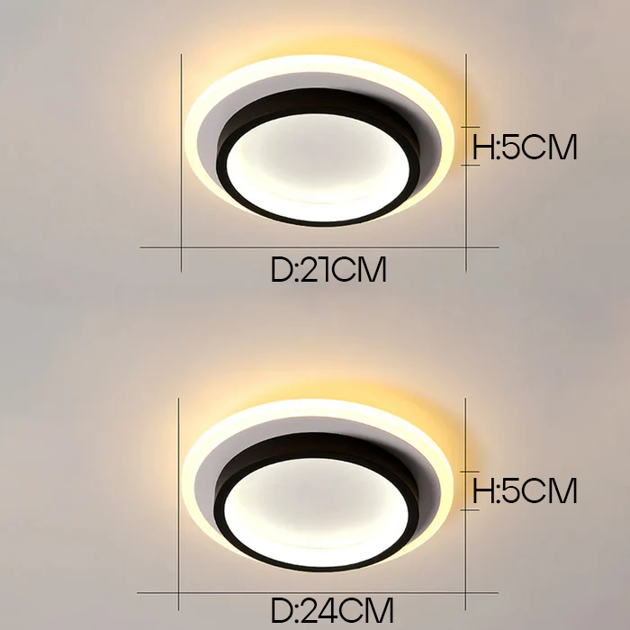LED Ceiling Lamp Round 10W 20W Black White Bedroom Hall Living Room Modern Ceiling Lighting Low Ceiling Lamp | Sansoti