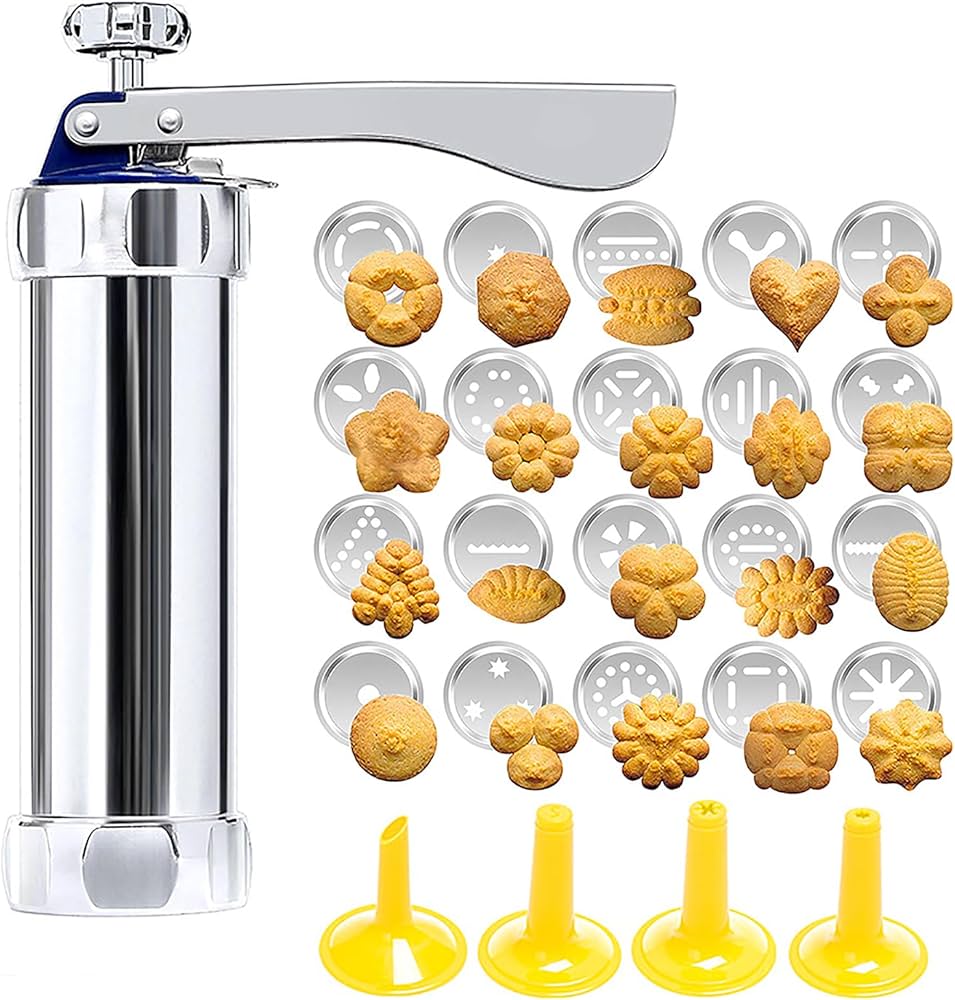 Edelstahl-Keksstempel mit 20 Formen & 4 Spritztüllen – perfekte Kekse backen | Sansoti