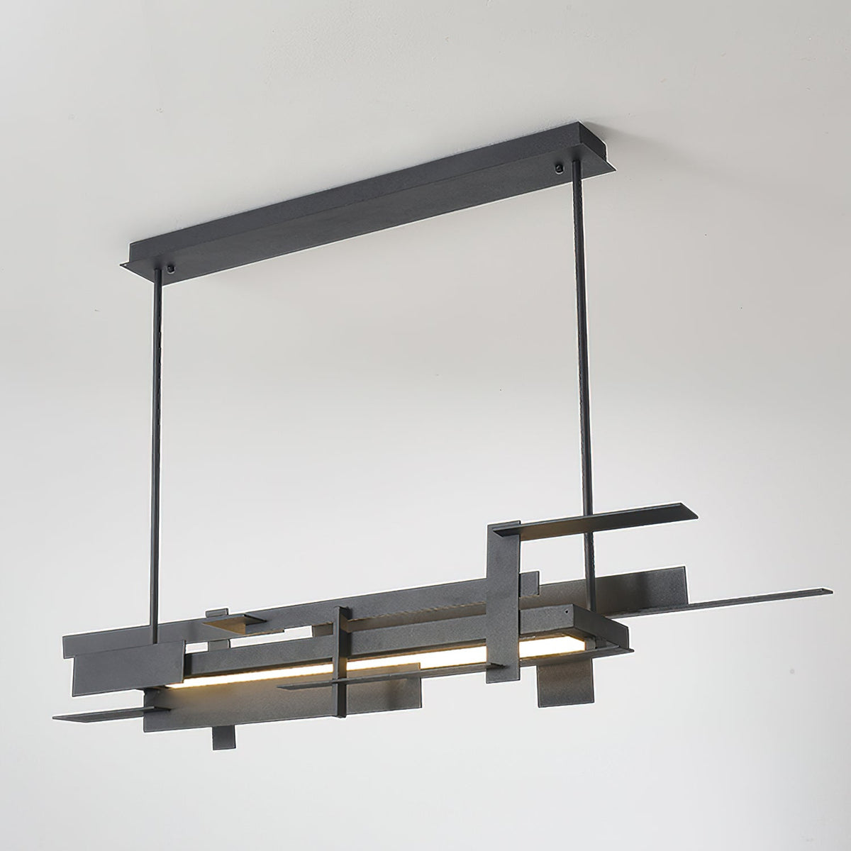 Planar Pendant Lamp Black Metal LED Integrated Modern Abstract Design Dining Table Lighting | Sansoti