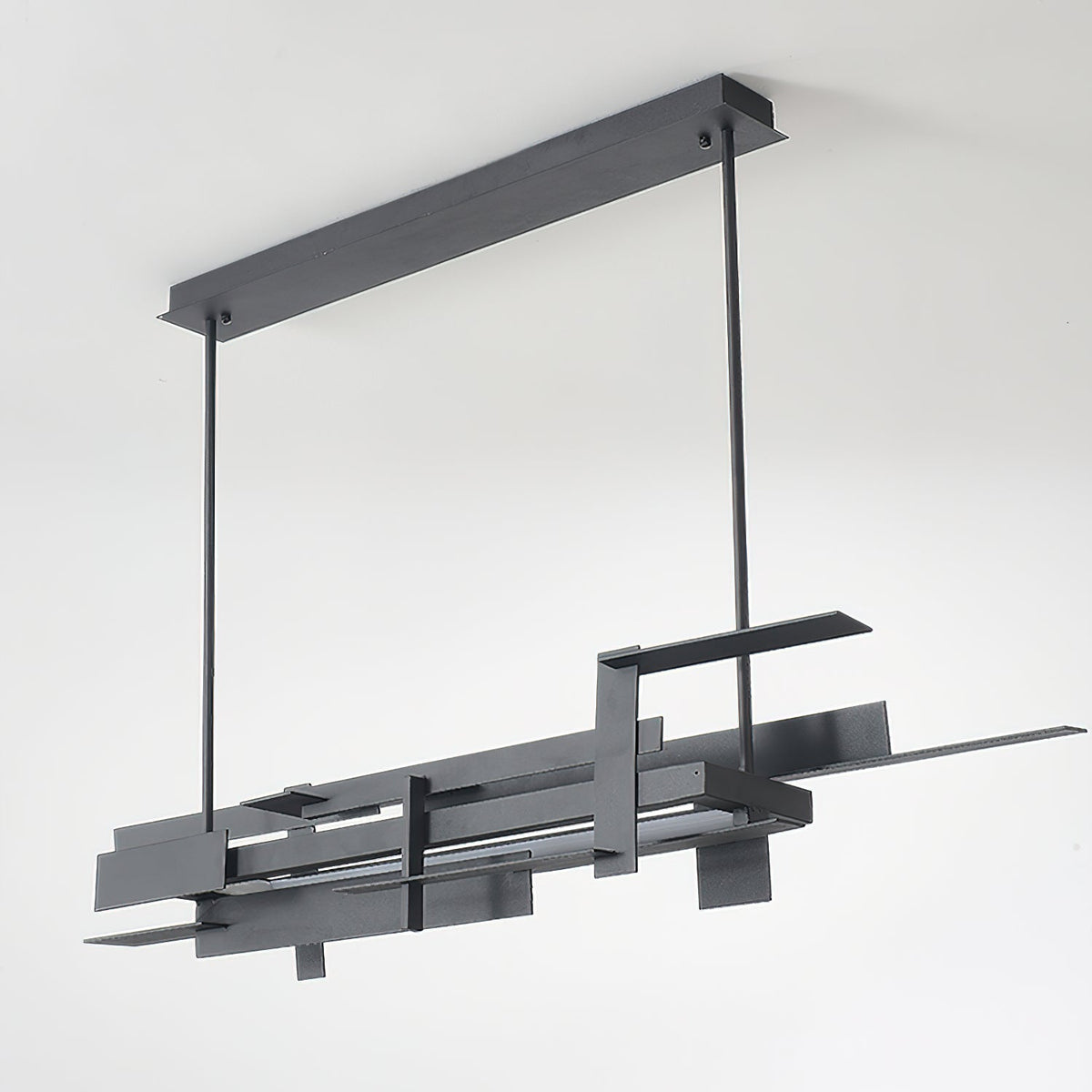 Planar Pendant Lamp Black Metal LED Integrated Modern Abstract Design Dining Table Lighting | Sansoti