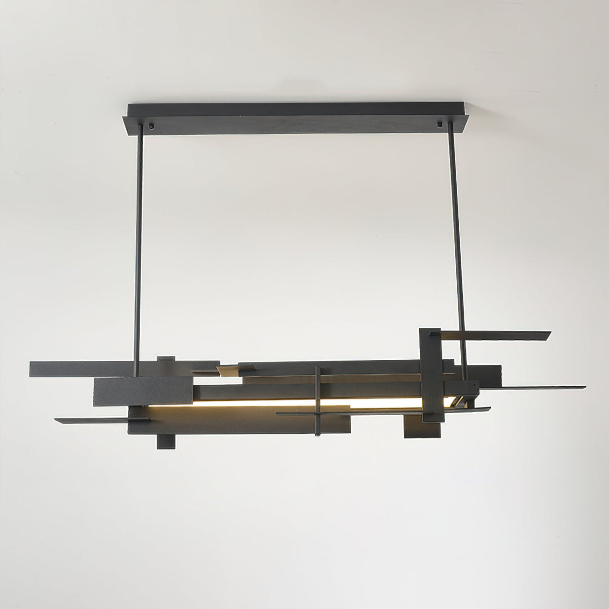 Planar Pendant Lamp Black Metal LED Integrated Modern Abstract Design Dining Table Lighting | Sansoti
