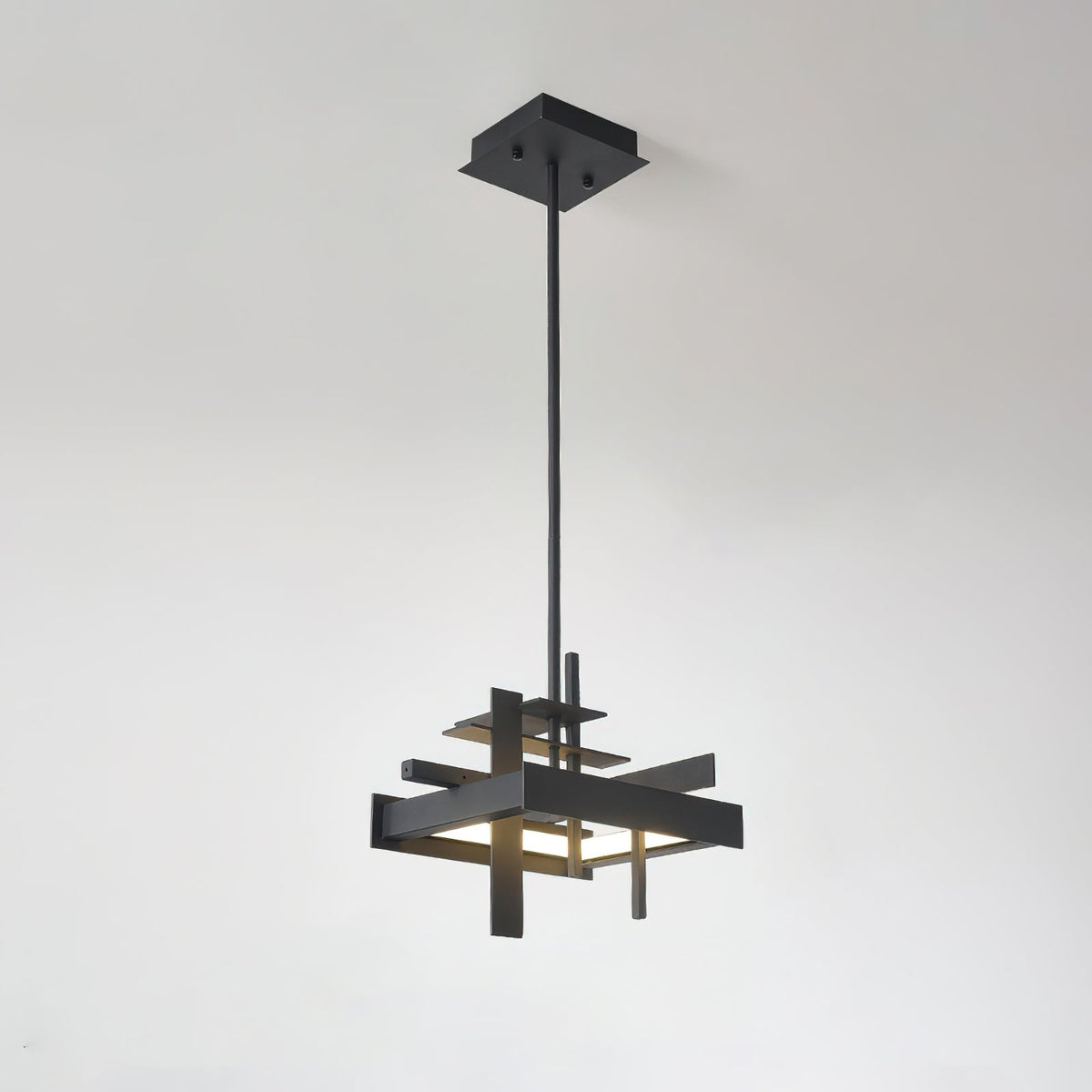 Planar Pendant Lamp Black Metal LED Integrated Modern Abstract Design Dining Table Lighting | Sansoti