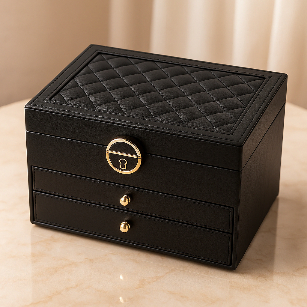 Juwelendoos Gelaagd Systeem voor Ringen Kettingen Oorbellen Horloges Organizer Luxe Opbergbox Sieraden | Sansoti
