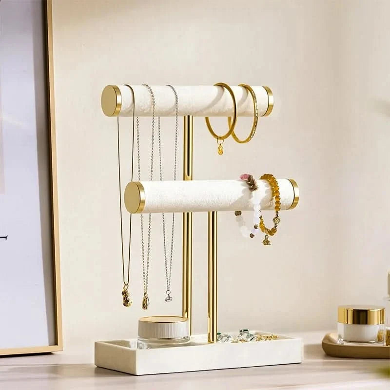 Sieradenstandaard Twee Lagen Metaal voor Armbanden Horloges Bangles Sieraden Opbergrek Display Organizer | Sansoti