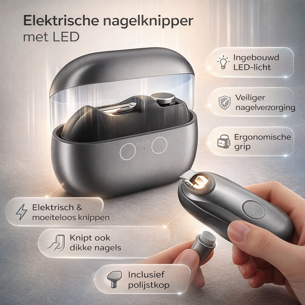 Electric Nail Clipper with LED Light – Ergonomic Design for Safe Nail Care | Sansoti