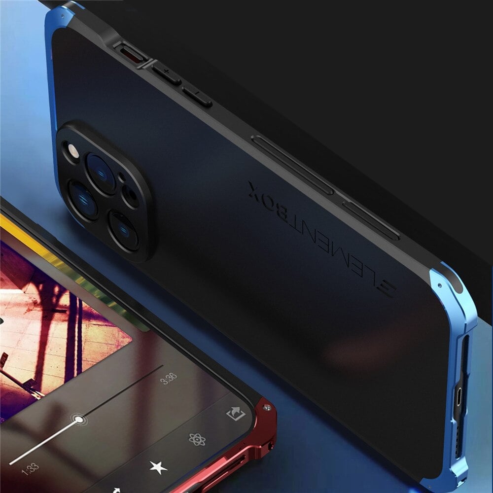 Metallische Panzerhülle für iPhone 14, 15 und 16 Pro Max, sturzsicher, mit Kameraschutz, fingerabdruckresistent und stoßfest | Sansoti
