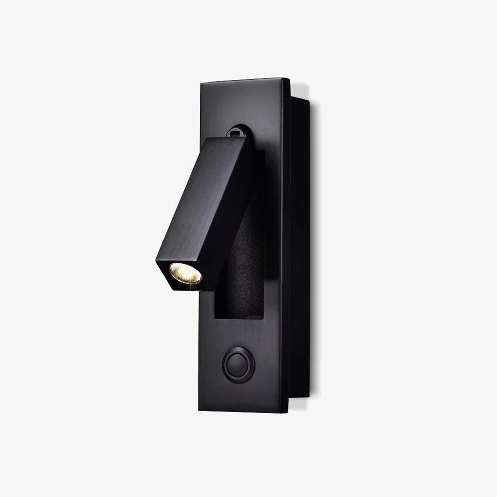 Obrotowa lampa ścienna, metalowy walec, lampka do czytania do sypialni, regulowane światło, nowoczesny design, czarno-złota lampka nocna | Sansoti