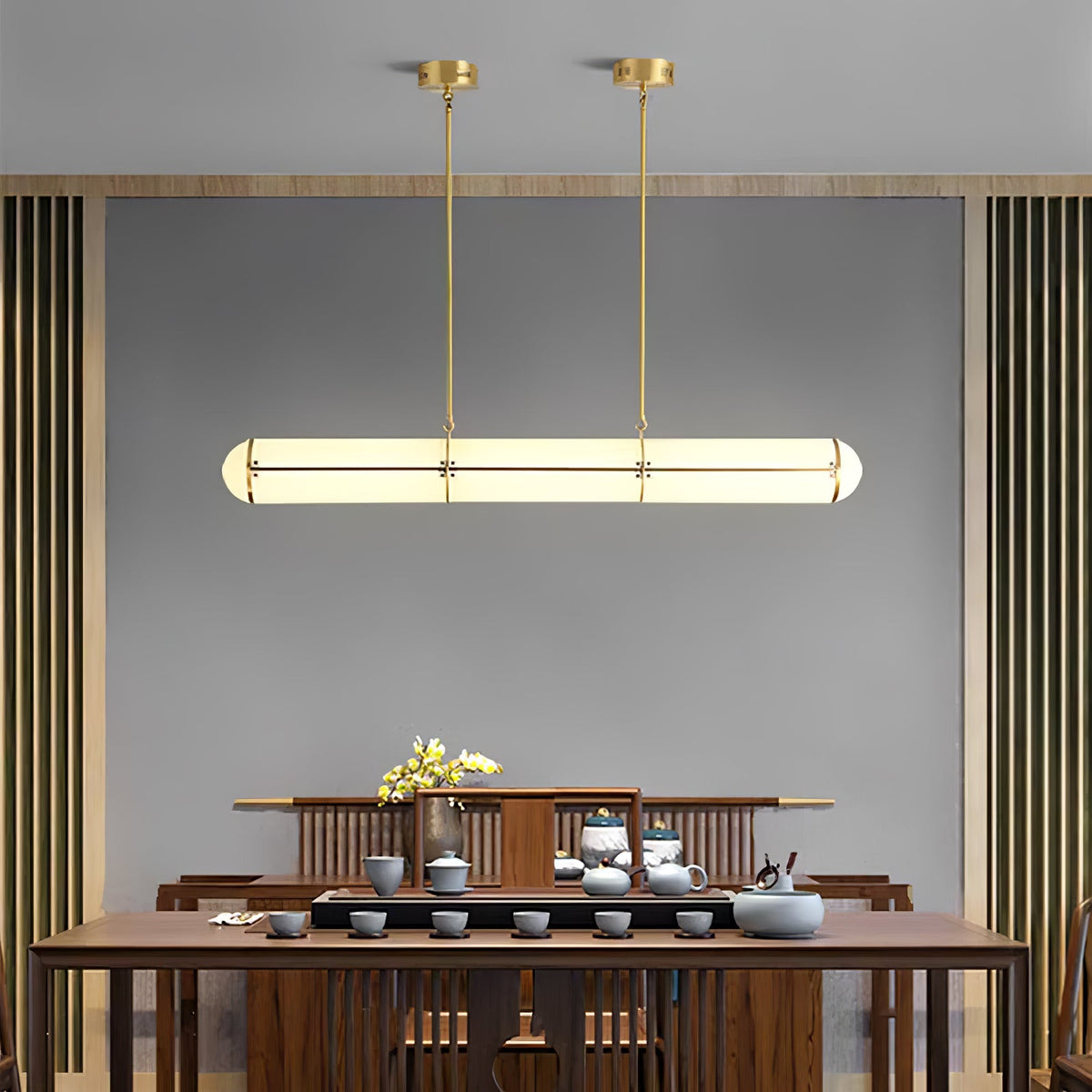 Endless Cylindrical Pendant Light, Modern Linear Lighting for Dining Table and Living Room, Integrated LED Floating Light Line, Architectural Lighting