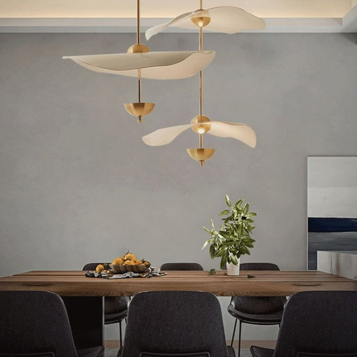 Doppelte Biscuit Hängeleuchte Weiß Gold Rund Opalweiß Acrylschirm Design Beleuchtung Dekorativ für Wohnzimmer Essbereich Schlafzimmer Modern Skandinavisches Interieur | Sansoti