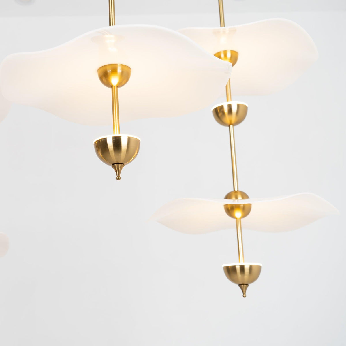 Doppelte Biscuit Hängeleuchte Weiß Gold Rund Opalweiß Acrylschirm Design Beleuchtung Dekorativ für Wohnzimmer Essbereich Schlafzimmer Modern Skandinavisches Interieur | Sansoti