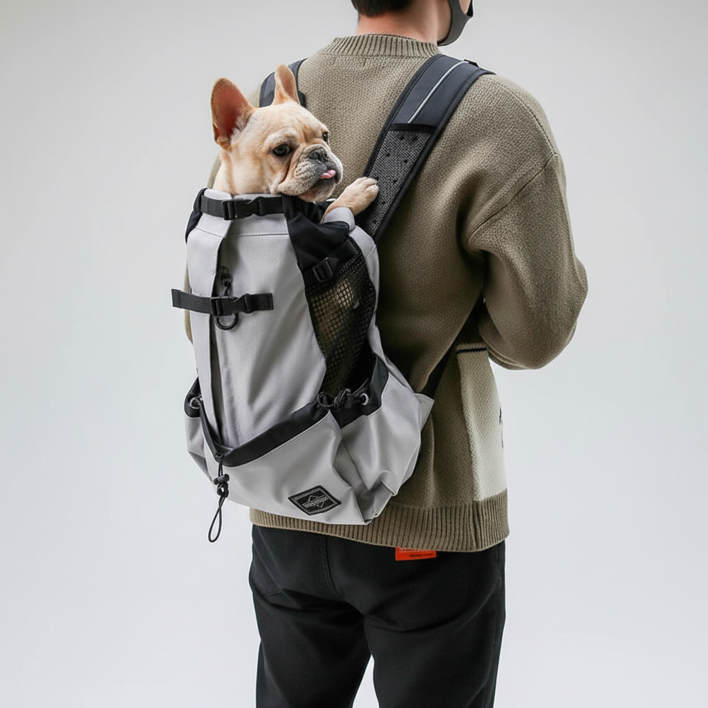 Ergonomischer Hunderucksack mit Sicherheitssystem, atmungsaktivem Stoff für kleine Hunde zum Spazierengehen und Reisen | Sansoti