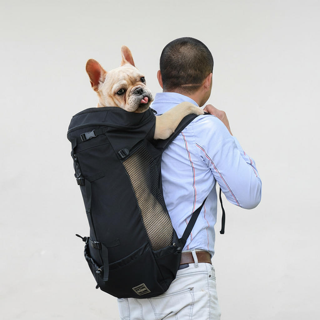 Ergonomischer Hunderucksack mit Sicherheitssystem, atmungsaktivem Stoff für kleine Hunde zum Spazierengehen und Reisen | Sansoti