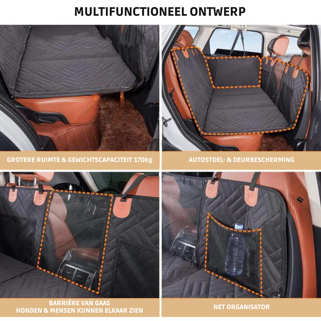 Housse de siège auto pour chiens - Protection imperméable pour banquette arrière avec fixation sécurisée | Sansoti