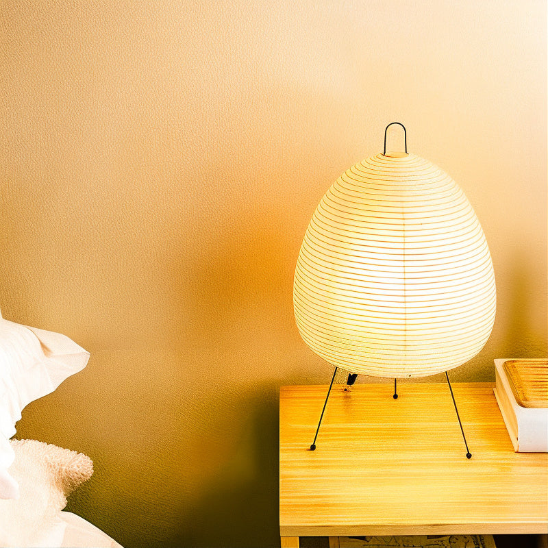 Ronde Tafellamp met Rijstpapier en Bamboe - Japans Geïnspireerd Minimalistisch Design - Warm Wit 2700K LED - Ø25×38 cm | Sansoti