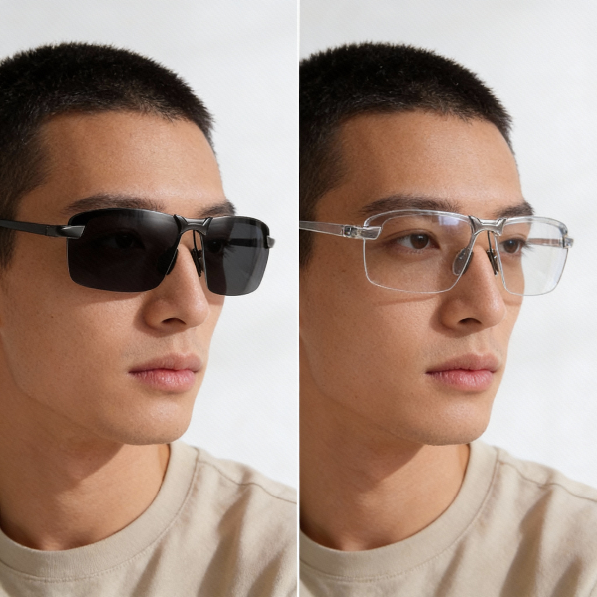 Self-Tinting Glasses with Polarized Lenses UV400 | Day and Night Sunglasses | Intelligent Light Adjustment for Driving and Outdoor | Sansoti