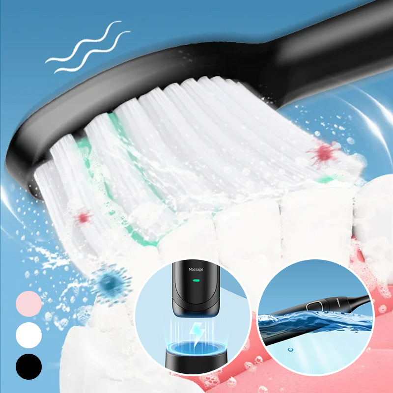 Electric Toothbrush 40,000 Vibrations 6 Brushing Modes IPX7 Water-Resistant Timer Rechargeable White Black Pink | Sansoti