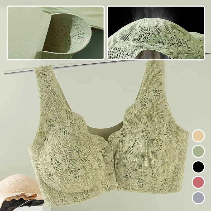 Sleep Bra Without Underwire with Front Buttons Soft Support Skin-Friendly Elastic for Night and Home | Sansoti