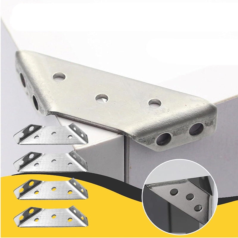 Triangular Furniture Reinforcer Set Stability Aid for Cabinets Tables Chairs Shelves 10 Pieces Stainless Steel Corner Brackets | Sansoti
