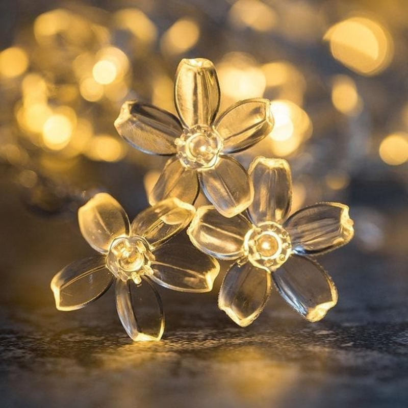 LED String Fairy Lights Indoor Outdoor Warm White Star Flower Ball Bedroom | Sansoti