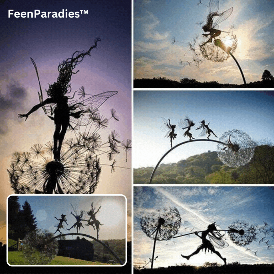 Dekorative Feenfigur für Garten und Terrasse, märchenhafte Gartendekoration, romantische Atmosphäre, Außendekoration | Sansoti