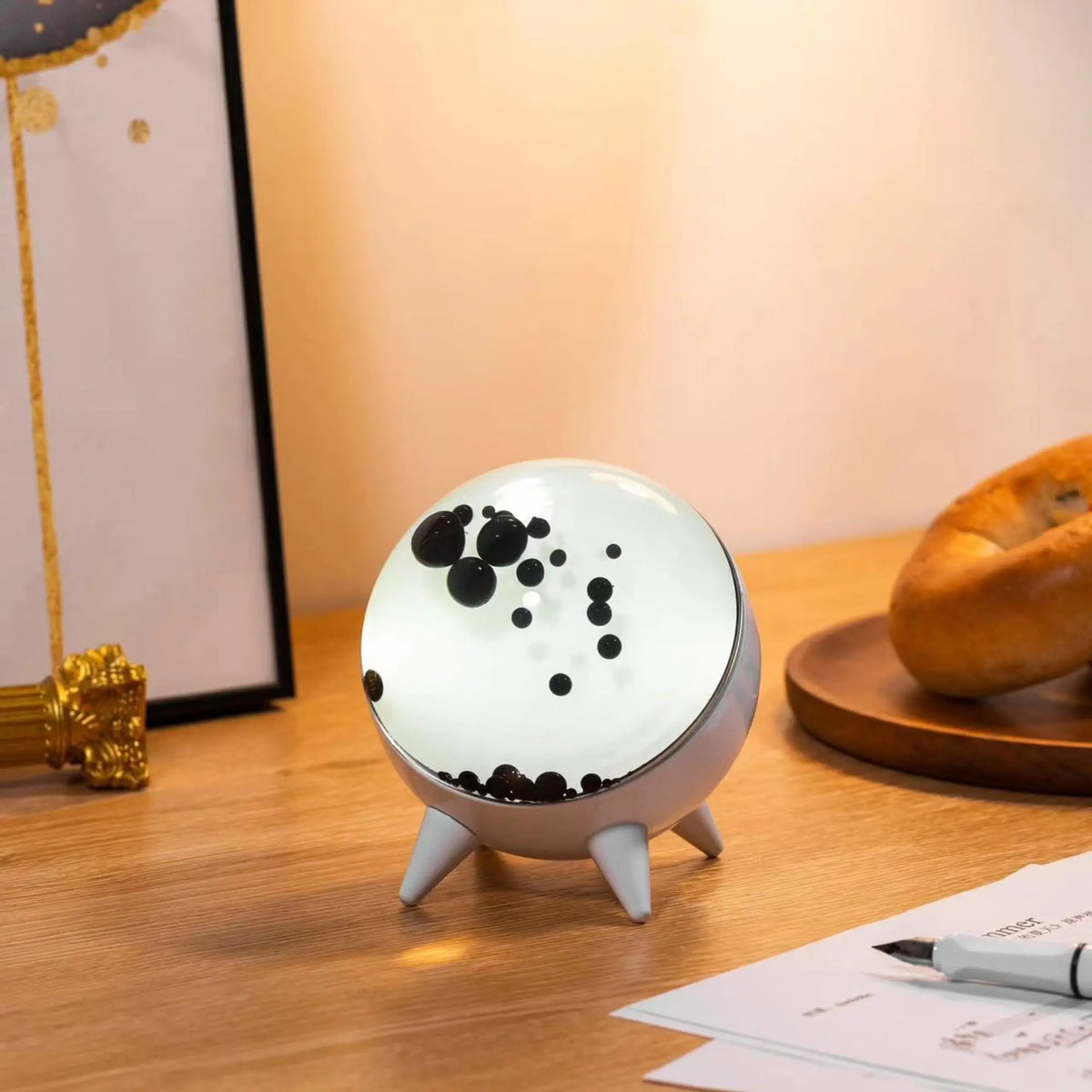 Ferrofluid Display Bluetooth Speaker ABS Glass 10.6 cm Music Visualizer Magnetic Fluid Desk Decoration Gift Tech Art Object | Sansoti