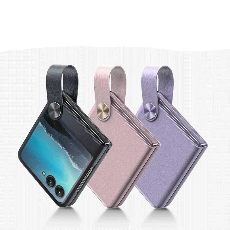 Foldable Phone Case with Finger Loop TPU Protection Anti-Fingerprint Shock-Resistant for Modern Flip Phones | Sansoti