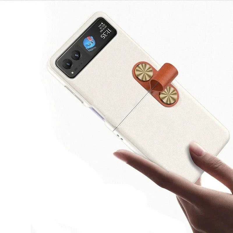 Foldable Phone Case with Finger Loop TPU Protection Anti-Fingerprint Shock-Resistant for Modern Flip Phones | Sansoti