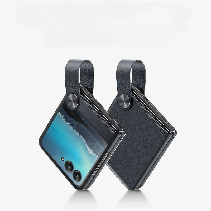 Foldable Phone Case with Finger Loop TPU Protection Anti-Fingerprint Shock-Resistant for Modern Flip Phones | Sansoti