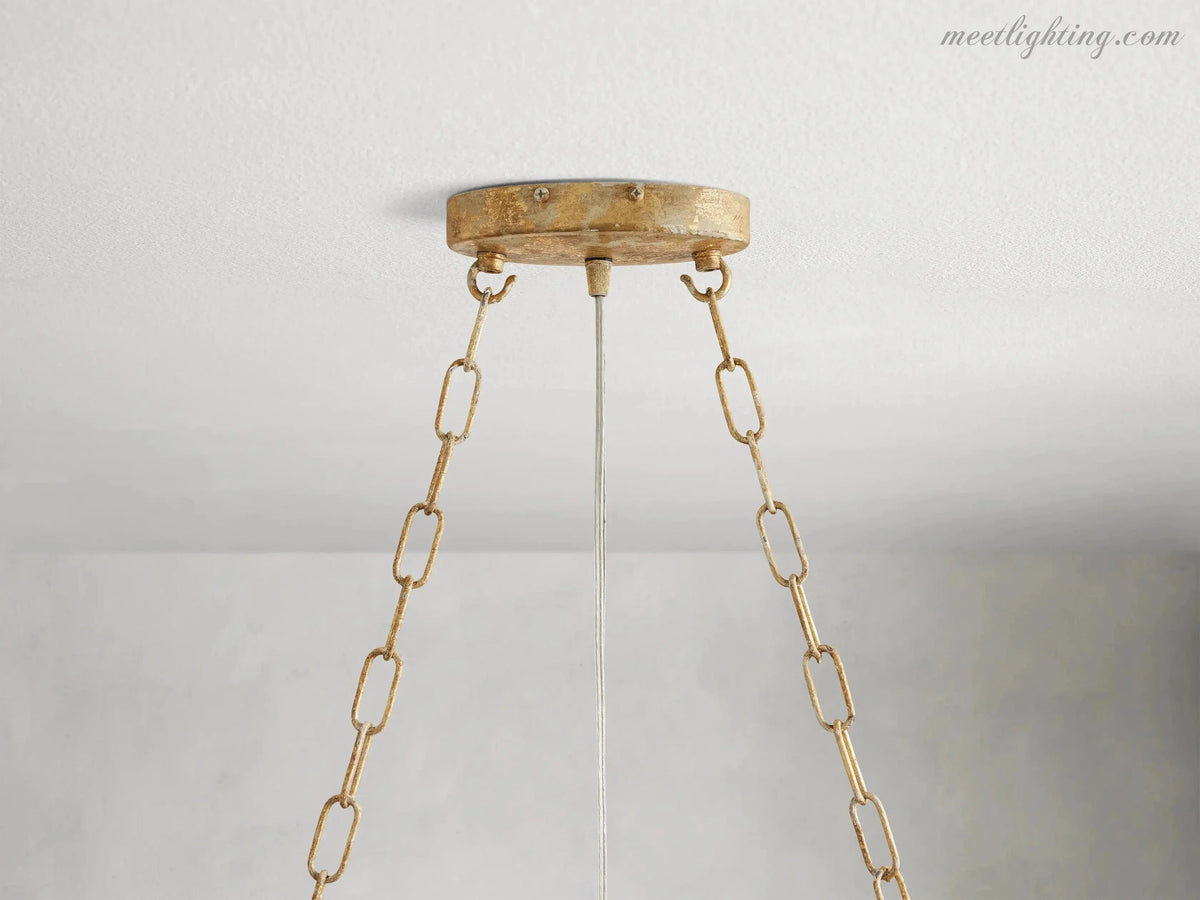 Linear Crystal Chandelier Iron Adjustable 3 Finishes Dining Room Living Room Lighting 8-12 Sockets | Sansoti