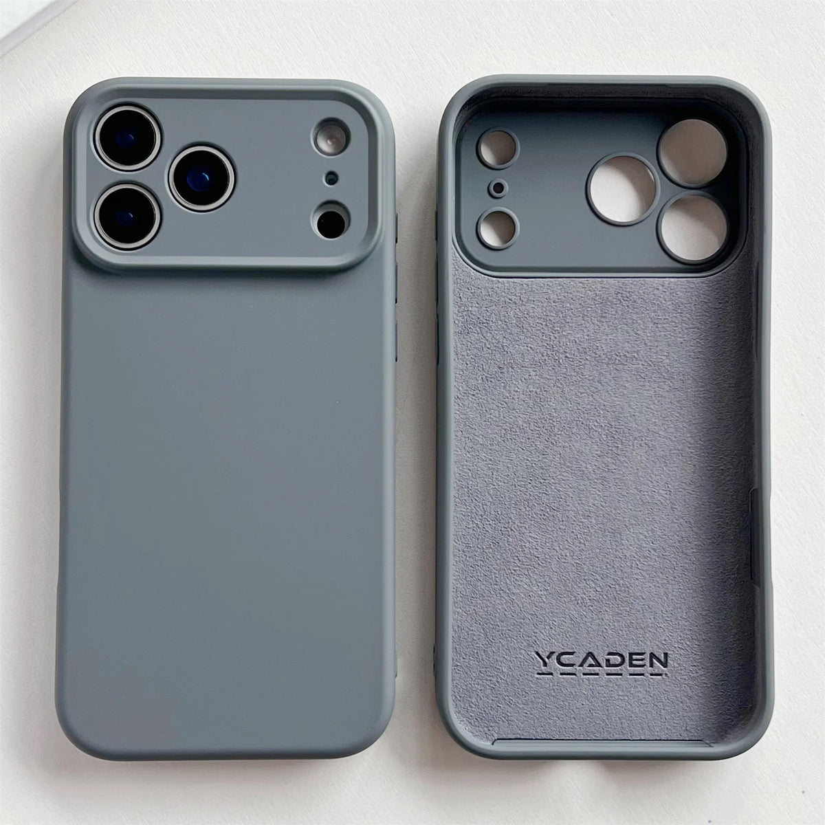 Weiche Silikon-iPhone-Hülle mit erhöhtem Rand zum Kameraschutz 14 15 16 17 minimalistischer Stil | Sansoti