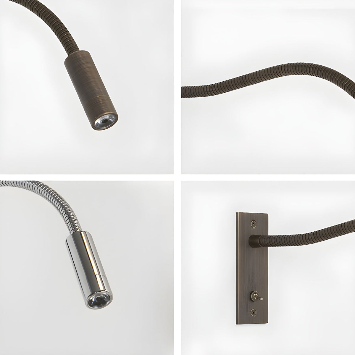 Elezor Flexibele Gooseneck Wandlamp LED Zwart Leeslamp Slaapkamer Bed Wandverlichting Richtbaar Modern Minimalistisch | Sansoti