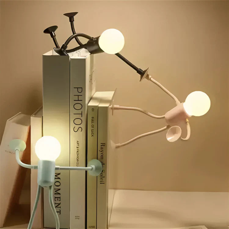 Decorative LED Figurine Lamp 18cm Warm White USB Rechargeable Ambient Light Bedroom Living Room Night Lamp Desk Lamp Suction Cups Flexible | Sansoti