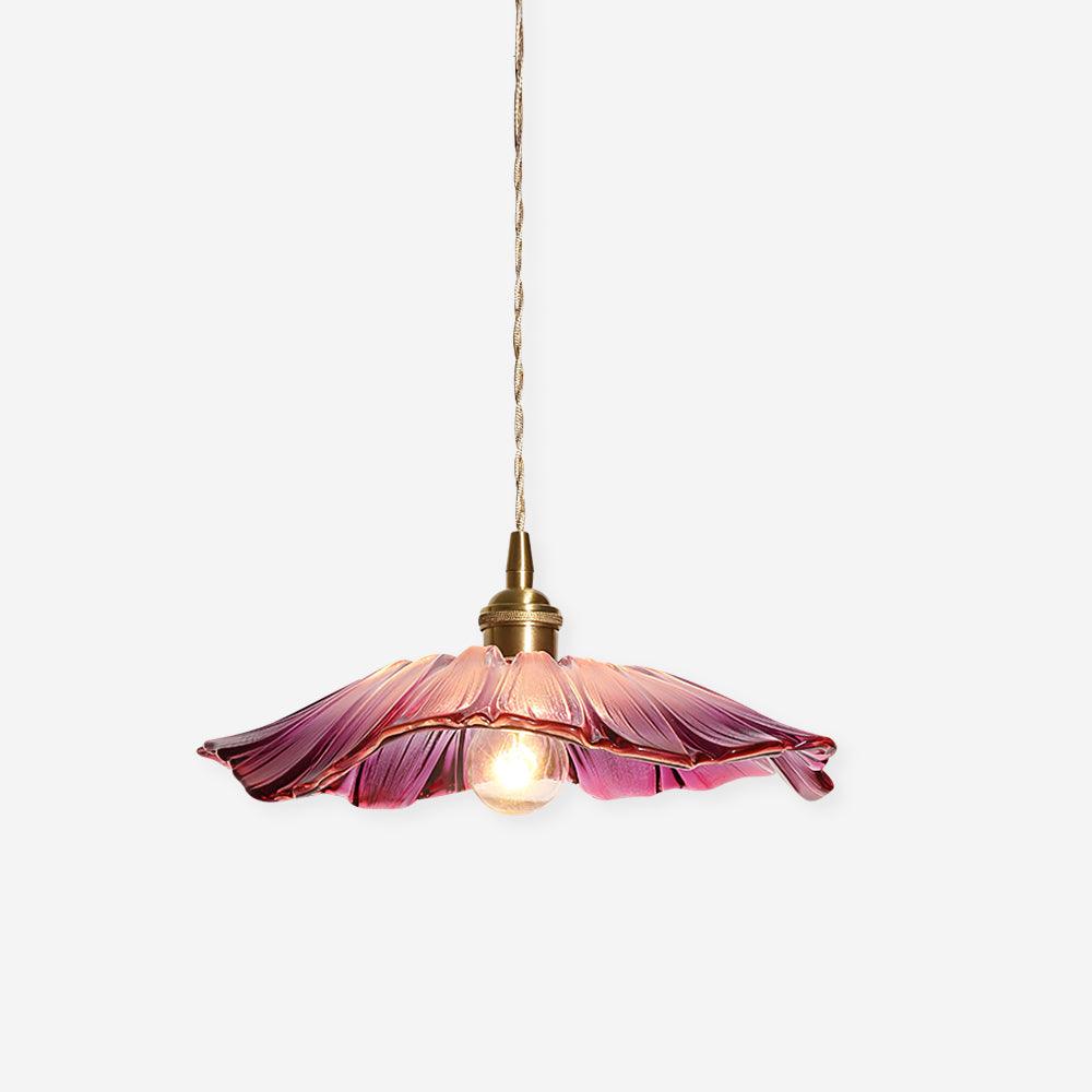 Hängelampe Blume Glas Retro Transparent Kupfer E27 Vintage Küche Esstisch | Sansoti