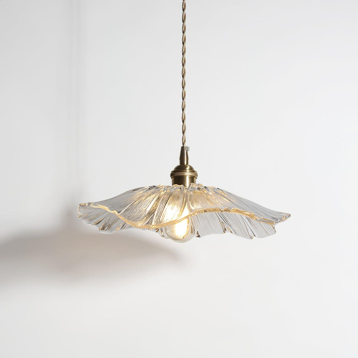 Hanglamp Bloem Glas Retro Transparant Koper E27 Vintage Keuken Eettafel | Sansoti