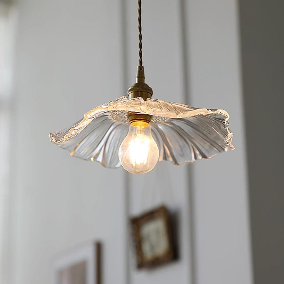 Glazen Bloemplafond- en Hanglamp met Messing Binnenlicht Retro Design Scandinavisch Eetkamer Slaapkamer | Sansoti