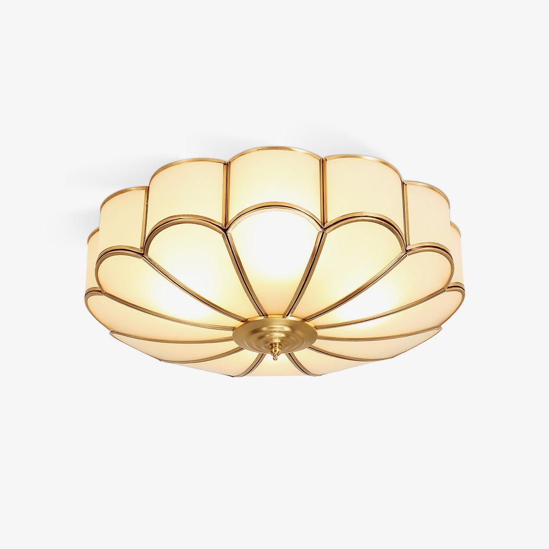 Plafondlamp Glas Messing Goud Rond Klassiek Woonkamer Hal Eetkamer Vintage Design Verlichting Diffuus Licht | Sansoti