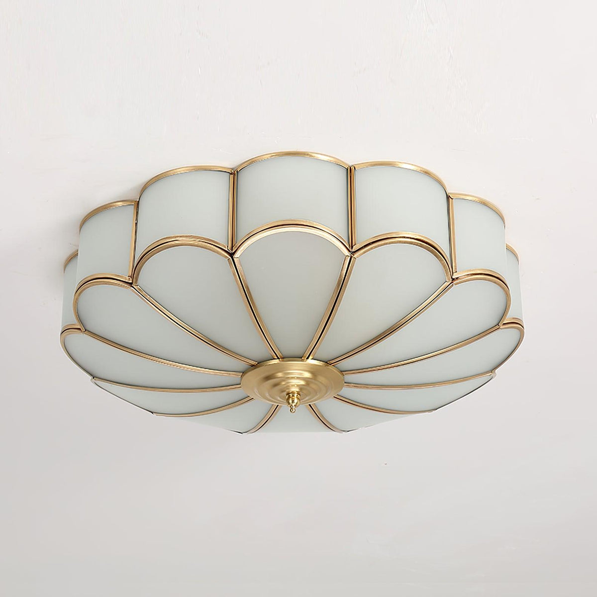 Plafondlamp Glas Messing Goud Rond Klassiek Woonkamer Hal Eetkamer Vintage Design Verlichting Diffuus Licht | Sansoti
