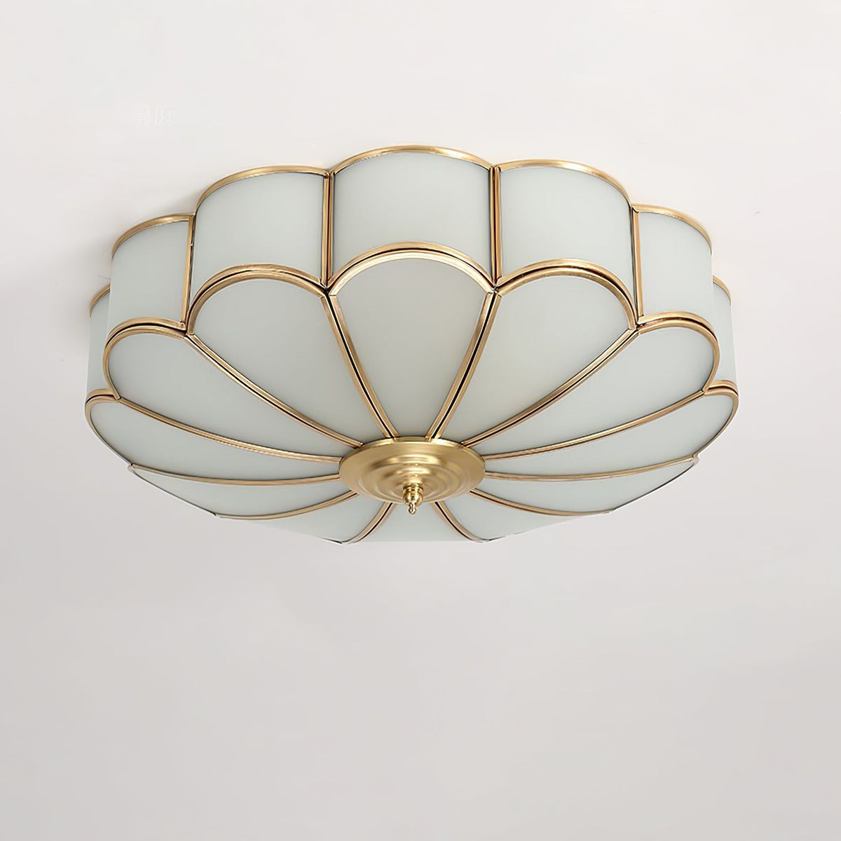 Plafondlamp Glas Messing Goud Rond Klassiek Woonkamer Hal Eetkamer Vintage Design Verlichting Diffuus Licht | Sansoti