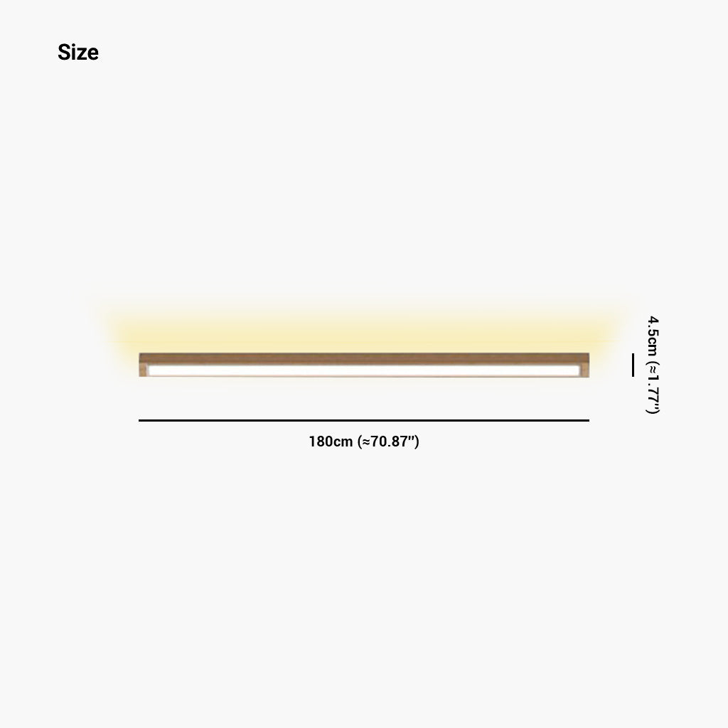 Linear Ceiling Light Wood 60-180cm LED Dimmable 3 Light Colors Slim Design for Corridor Hallway Living Room Scandinavian | Sansoti