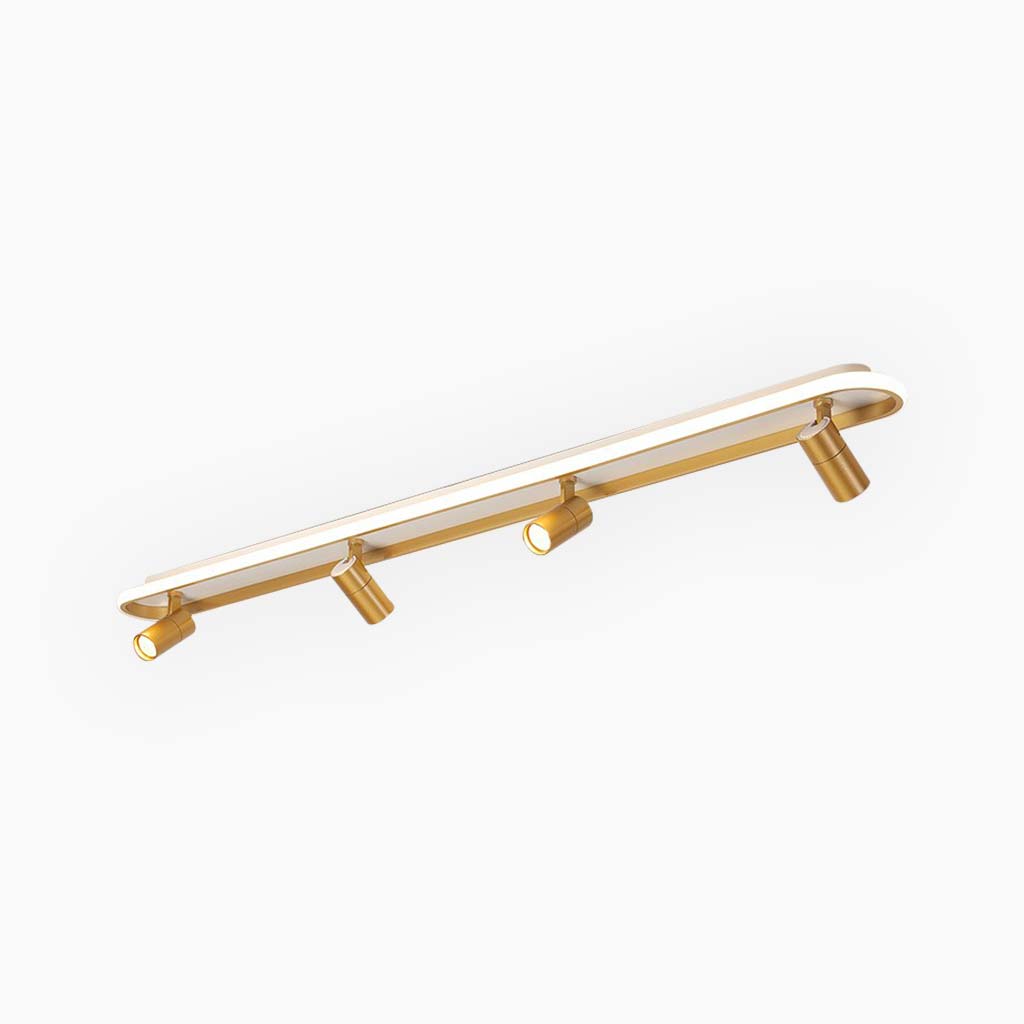 Moderner Deckenstrahler mit Schienensystem, Weiß & Gold, 3-farbig, verstellbares LED-Schienensystem, Wohnzimmer, Schlafzimmer, Beleuchtung | Sansoti