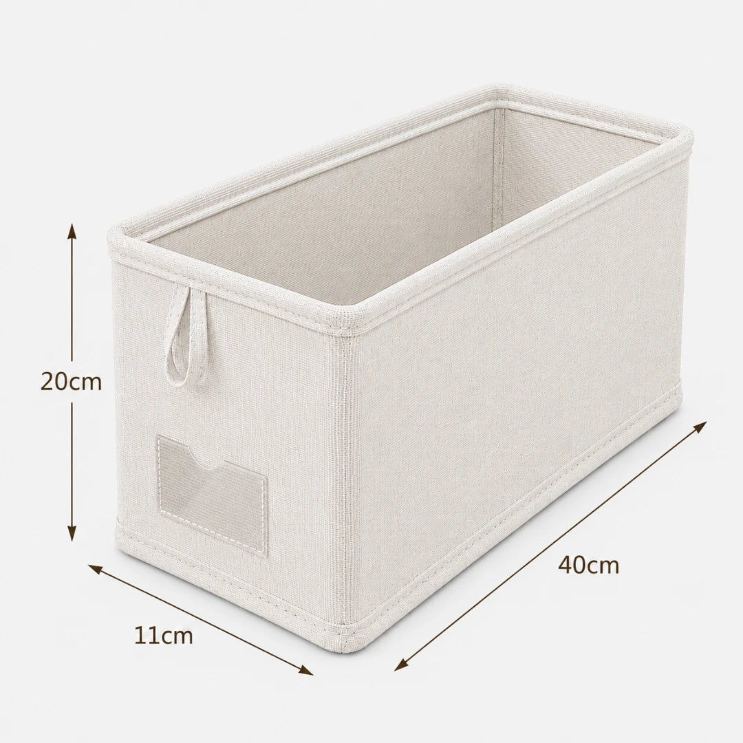 Foldable Drawer Organizer Linen Cotton 40x25x20cm Clothes Storage Drawer Divider Storage System for Closet | Sansoti