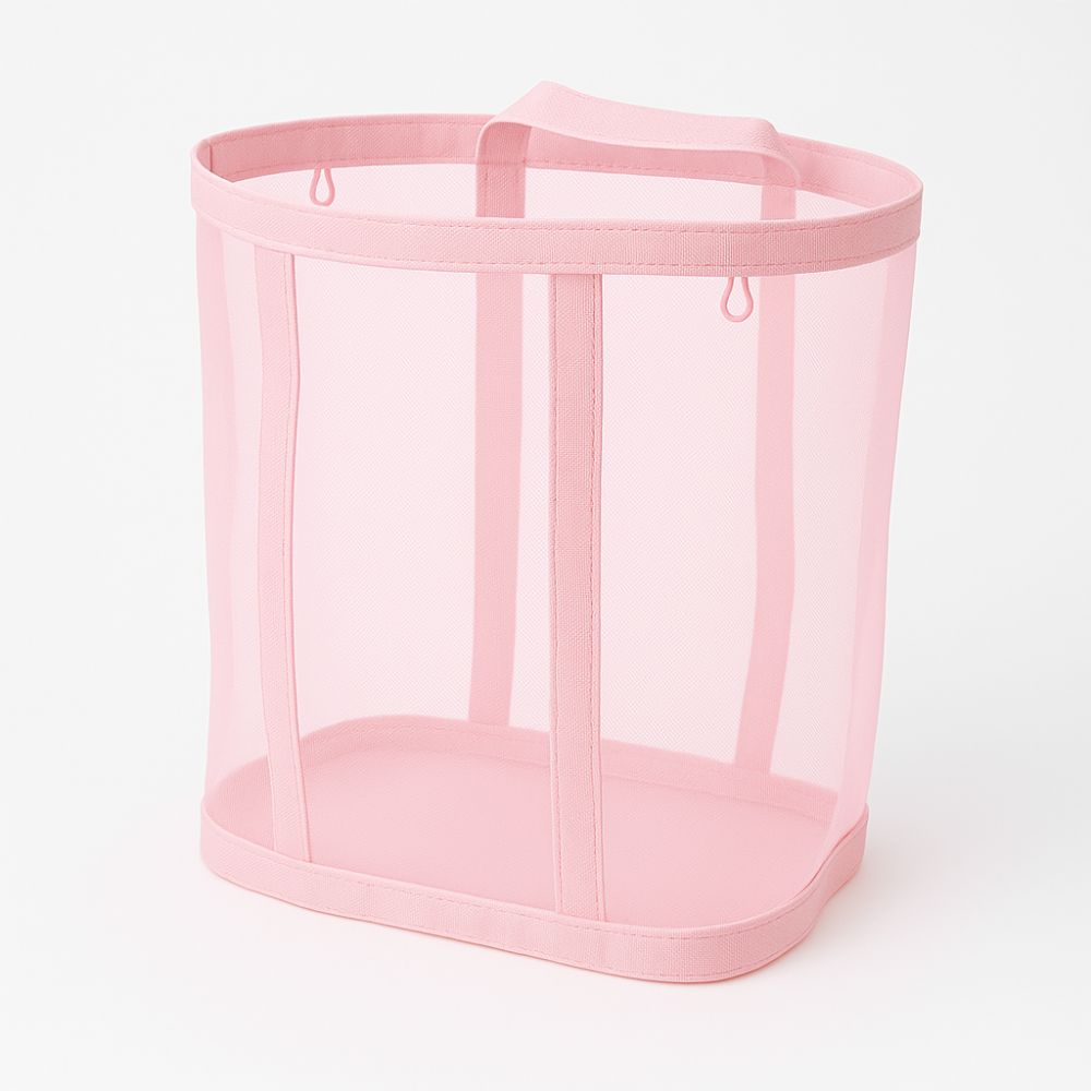 Collapsible Laundry Basket with Mesh – Foldable Laundry Storage Basket for Bedroom and Bathroom – Lightweight Ventilated Laundry Box with Hanging Loop | Sansoti