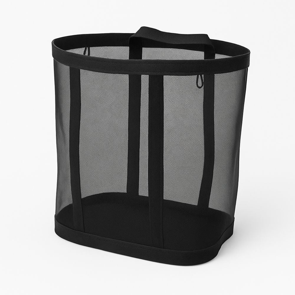 Collapsible Laundry Basket with Mesh – Foldable Laundry Storage Basket for Bedroom and Bathroom – Lightweight Ventilated Laundry Box with Hanging Loop | Sansoti