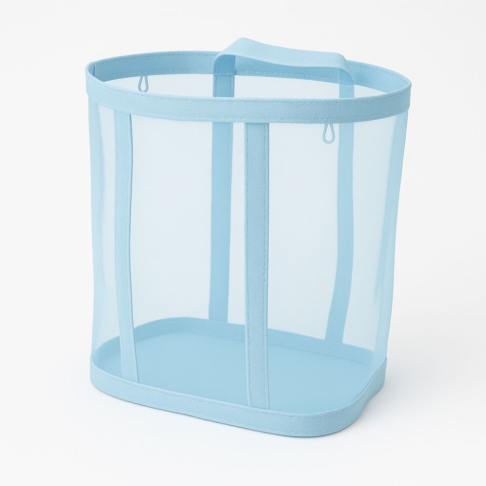Collapsible Laundry Basket with Mesh – Foldable Laundry Storage Basket for Bedroom and Bathroom – Lightweight Ventilated Laundry Box with Hanging Loop | Sansoti
