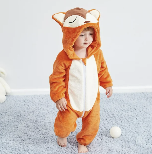 Body bébé panda coton polyester noir blanc Pyjama bébé costume animal avec capuche Unisexe Combinaison bébé | Sansoti